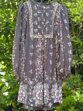 Spell Rebel Spirit Tunic Dress in Hyacinth | Floral Button-Front Dress